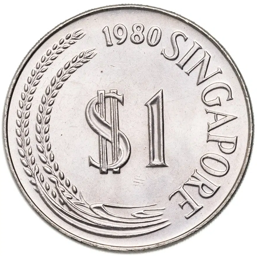 Сингапур 1 доллар (dollar) 1980 в сувенирном конверте