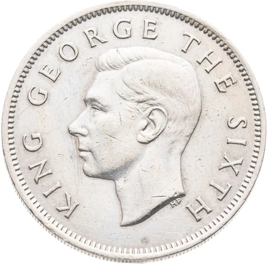 Новая Зеландия 2 шиллинга (флорин, shillings) 1950, реверс