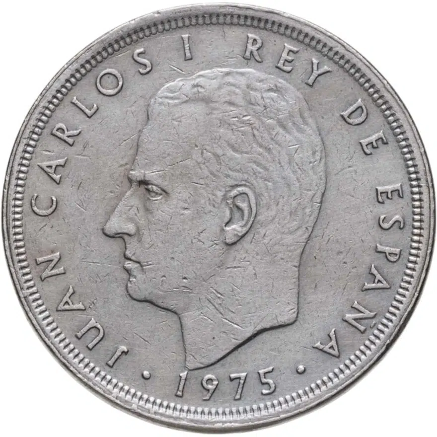Испания 50 песет (pesetas) 1975, 78 внутри звезды