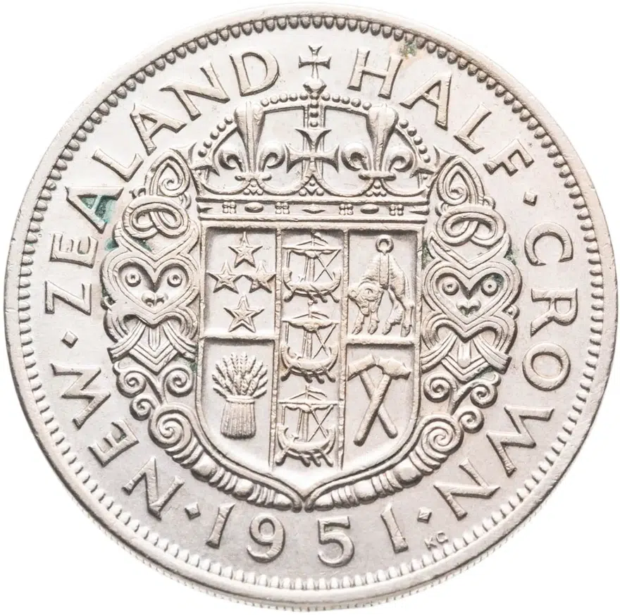 Новая Зеландия 1/2 кроны (crown) 1951