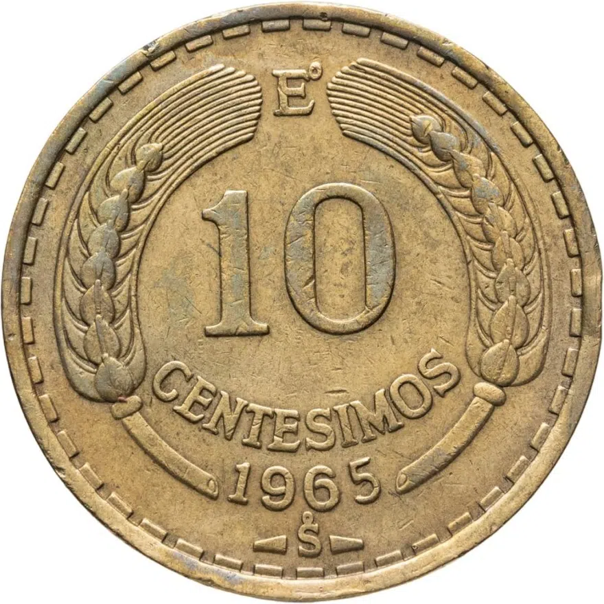 Чили 10 сентесимо (centesimos) 1965, аверс