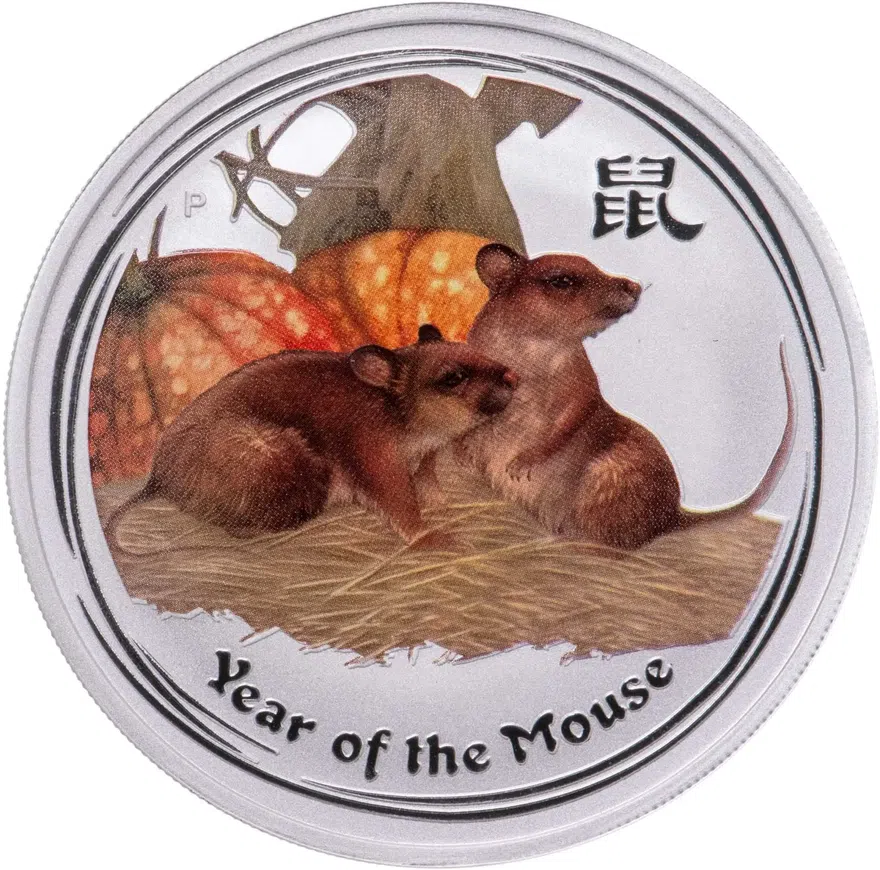 Австралия 1 доллар (dollar) 2008 P Year of the Mouse (год Мыши) две мыши