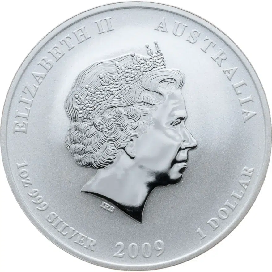 Австралия 1 доллар 2009 "Китайский гороскоп - Год быка" с позолотой, реверс