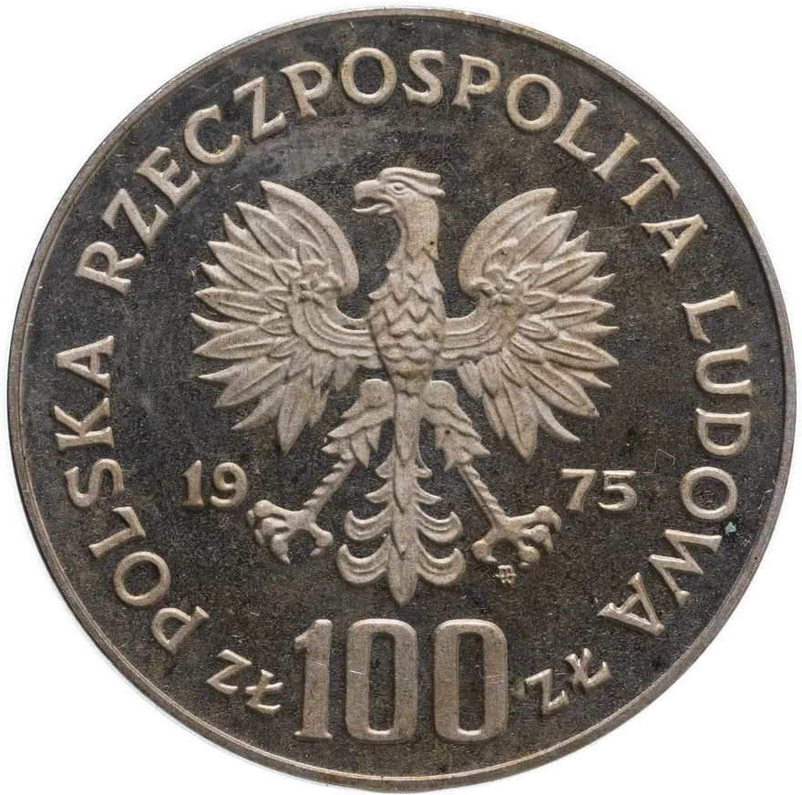 Польша 100 злотых (zlotych) 1975   "Королевский замок в Варшаве", реверс