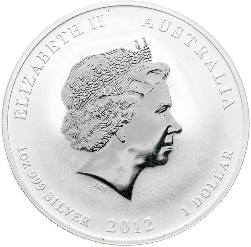 Австралия 1 доллар (dollar) 2012 P Year of the Dragon (год Дракона), реверс