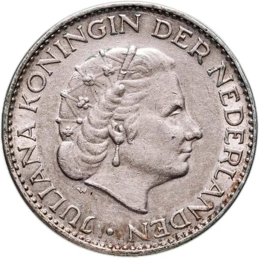Нидерланды 1 гульден (gulden) 1965, аверс