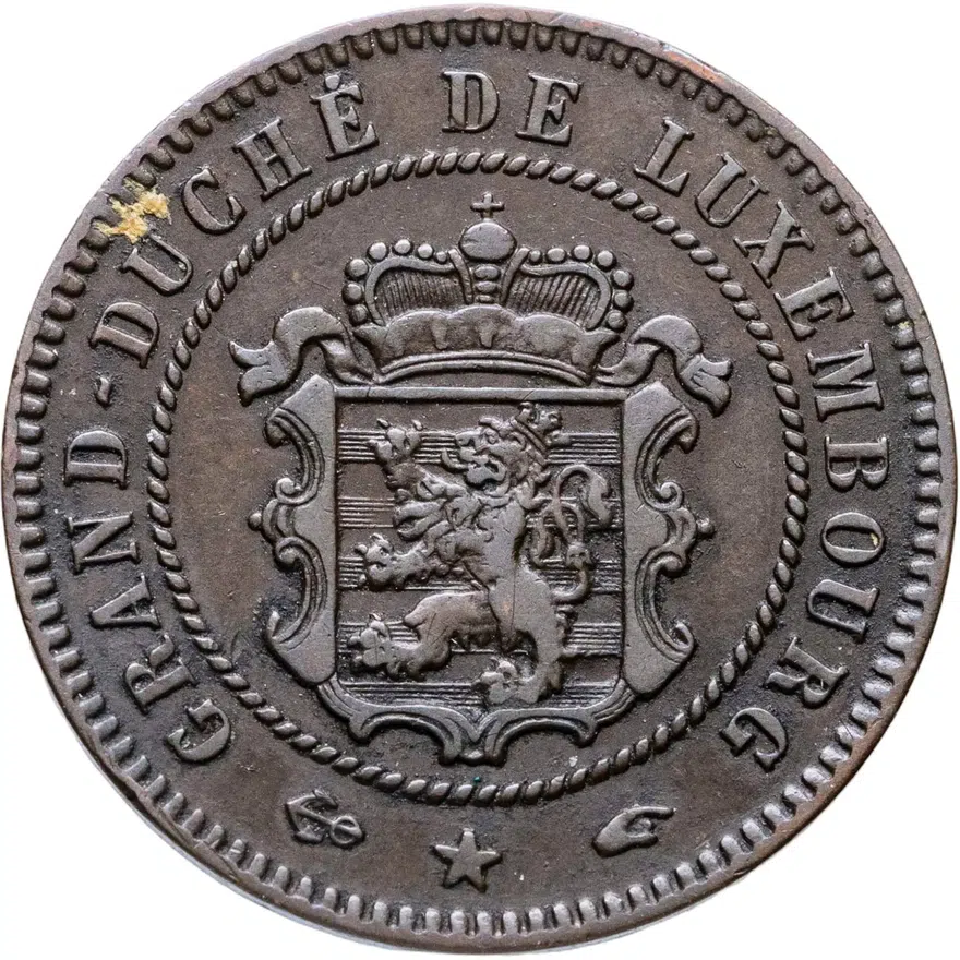 Люксембург 5 сантимов (centimes) 1855, реверс