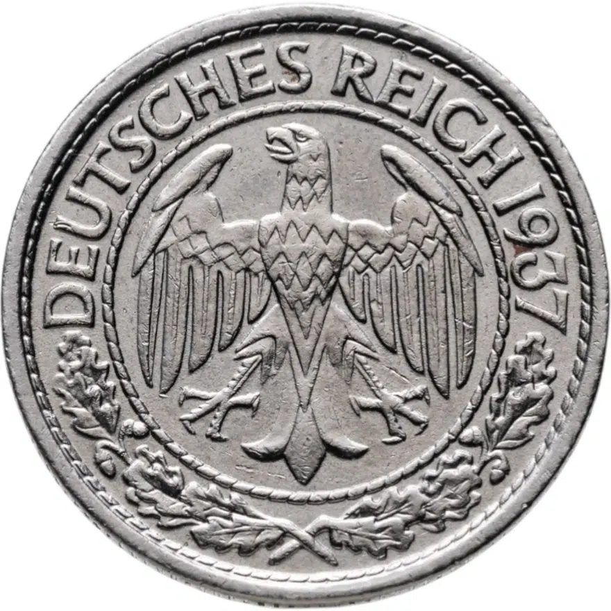 Германия (Третий рейх) 50 рейхспфеннигов (reichspfennig) 1937 A, реверс