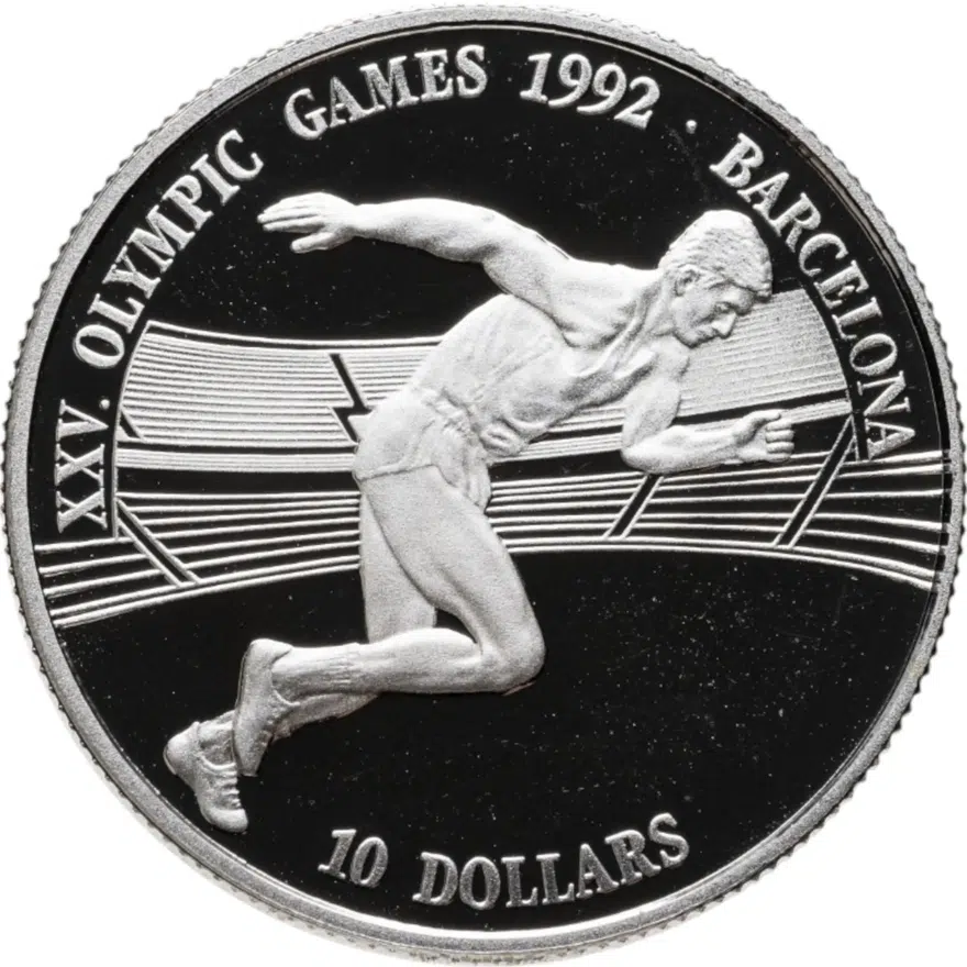 Острова Кука 10 долларов (dollars) 1990  XXV Летние Олимпийские игры, Барселона 1992