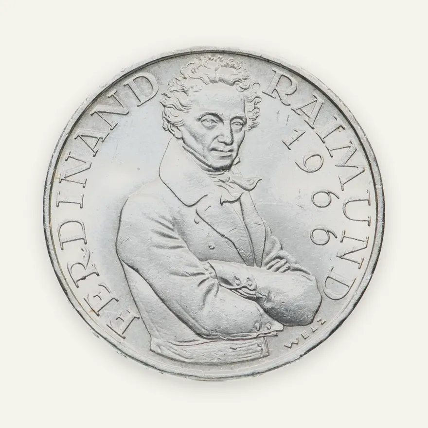 Австрия 25 шиллингов (shillings) 1966  130 лет со дня смерти Фердинанда Раймунда
