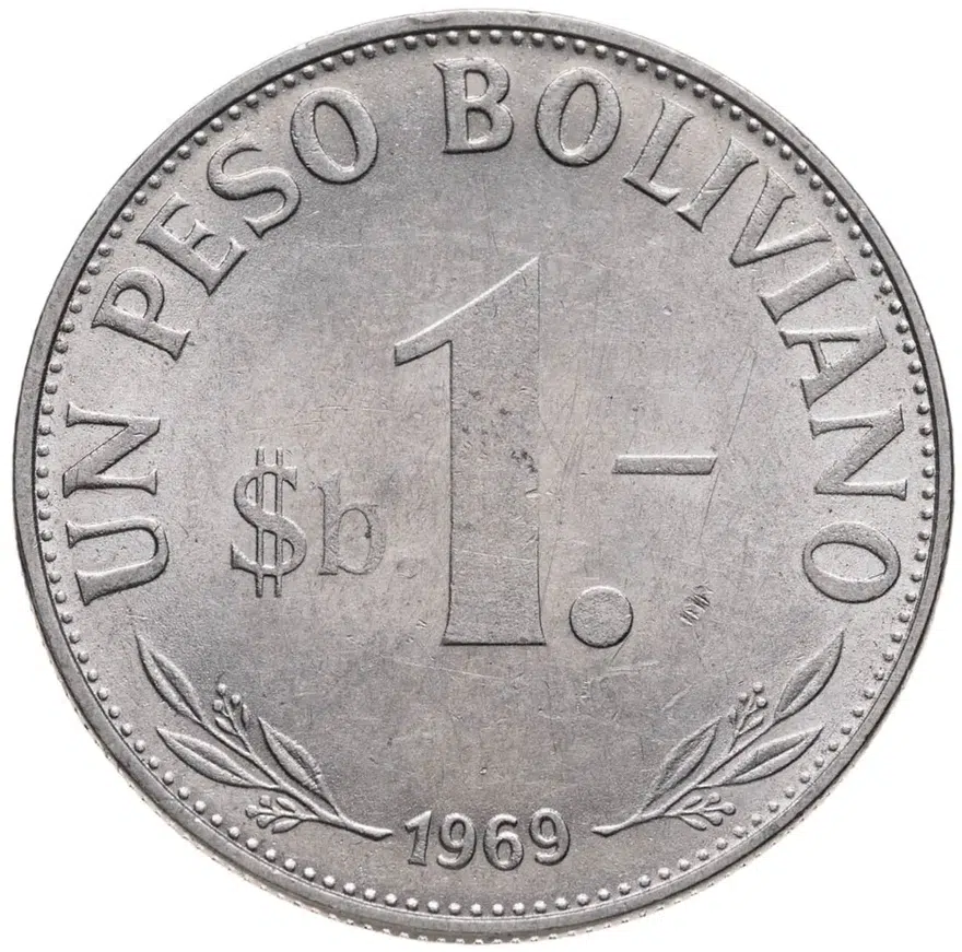 Боливия 1 песо (peso) 1969, реверс
