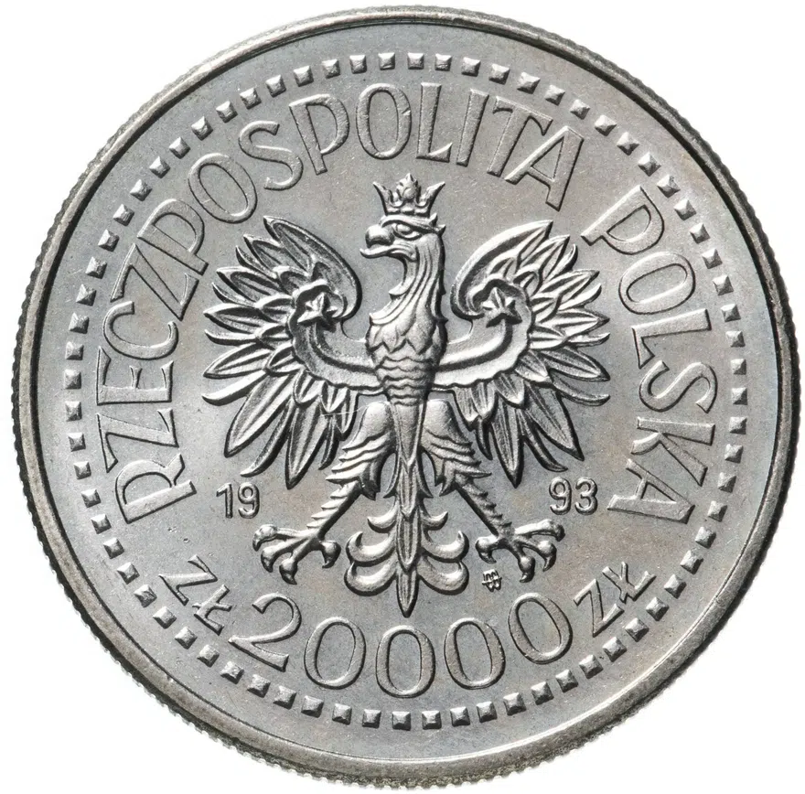 Польша 20000 злотых (zlotych) 1993  Польские правители - Казимир IV (1447-1492), реверс