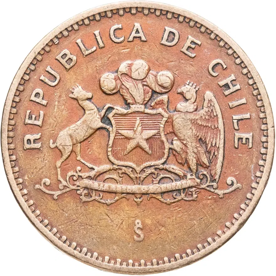 Чили 100 песо (pesos) 1987, реверс