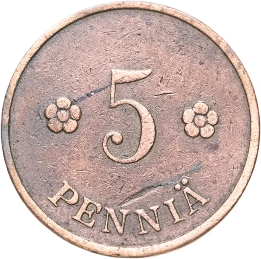 Финляндия 5 пенни (pennia) 1928