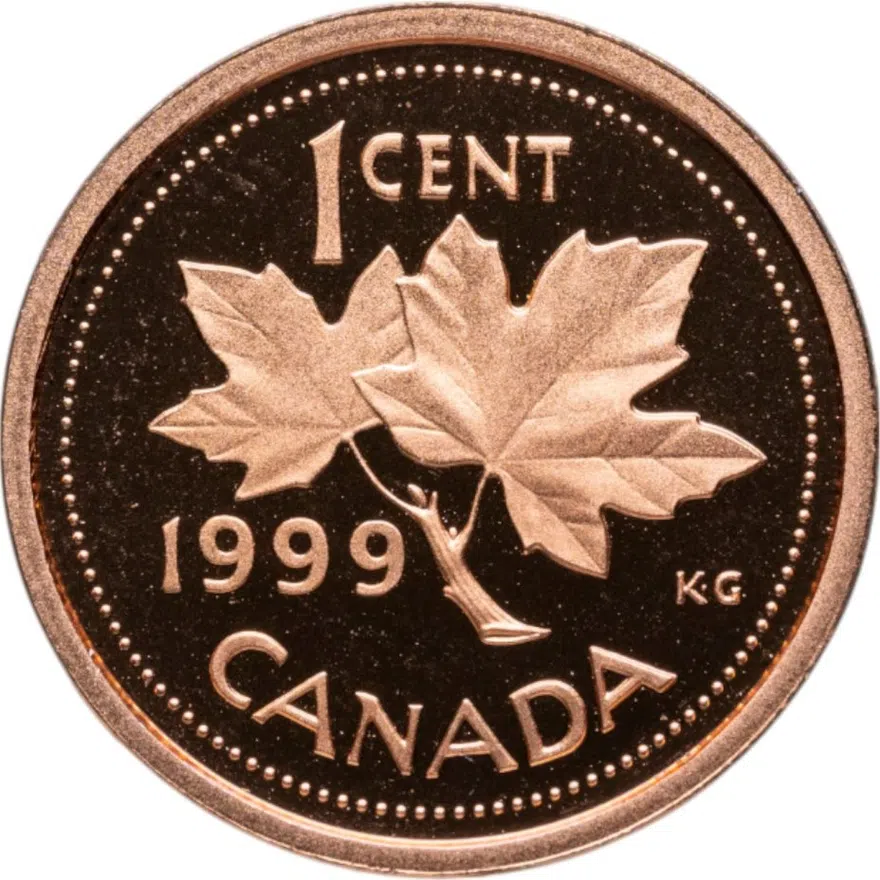 Канада 1 цент (cent) 1999, аверс