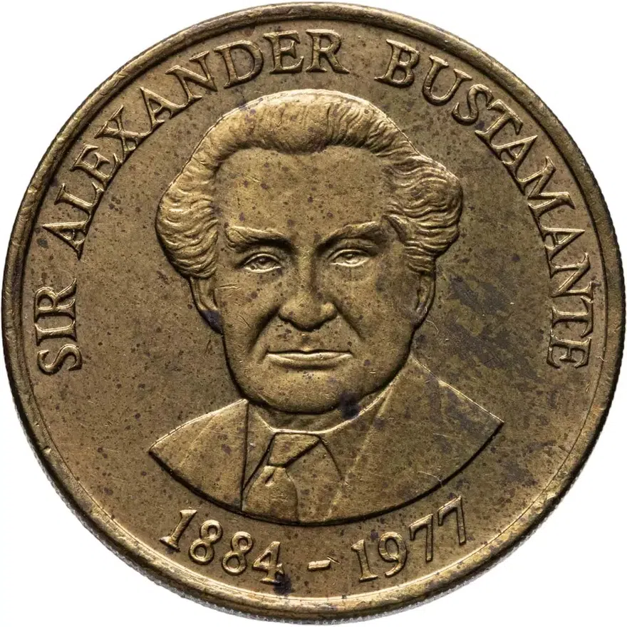 Ямайка 1 доллар (dollar) 1993  Сталь с латунным покрытием (магнетик)