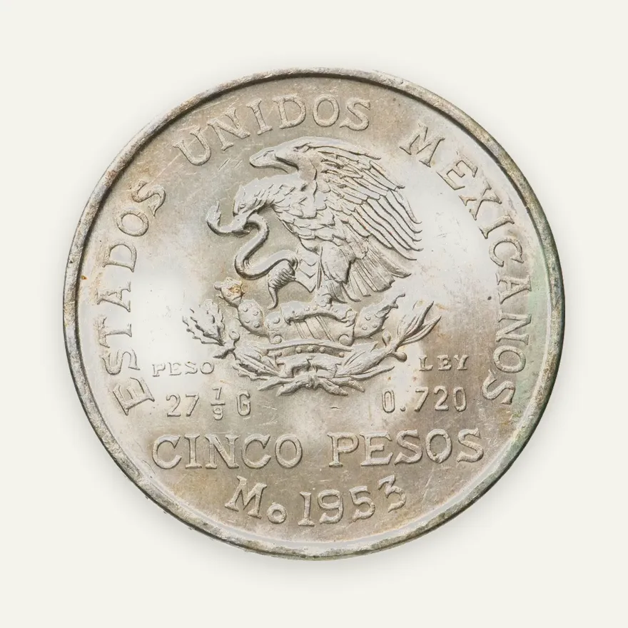 Мексика 5 песо (pesos) 1953, реверс