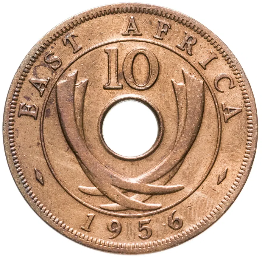 Британская Восточная Африка 10 центов (cents) 1956, реверс