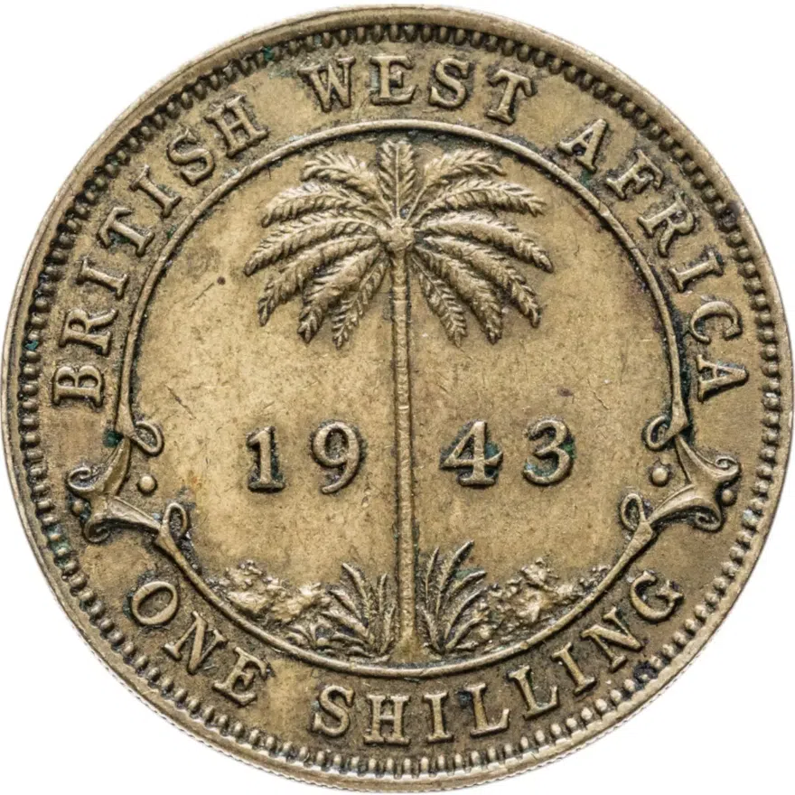 Британская Западная Африка 1 шиллинг (shilling) 1943