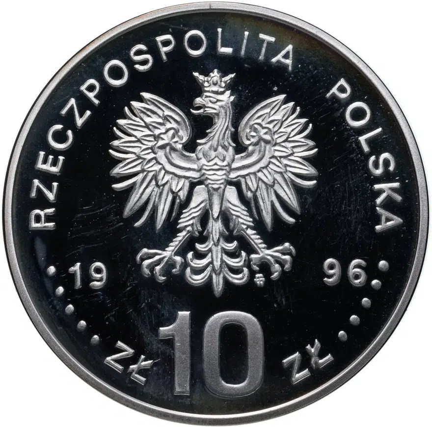 Польша 10 злотых (zlotych) 1996  Польские Короли - Сигизмунд II Август (1548—1572) /маленький портрет/, реверс