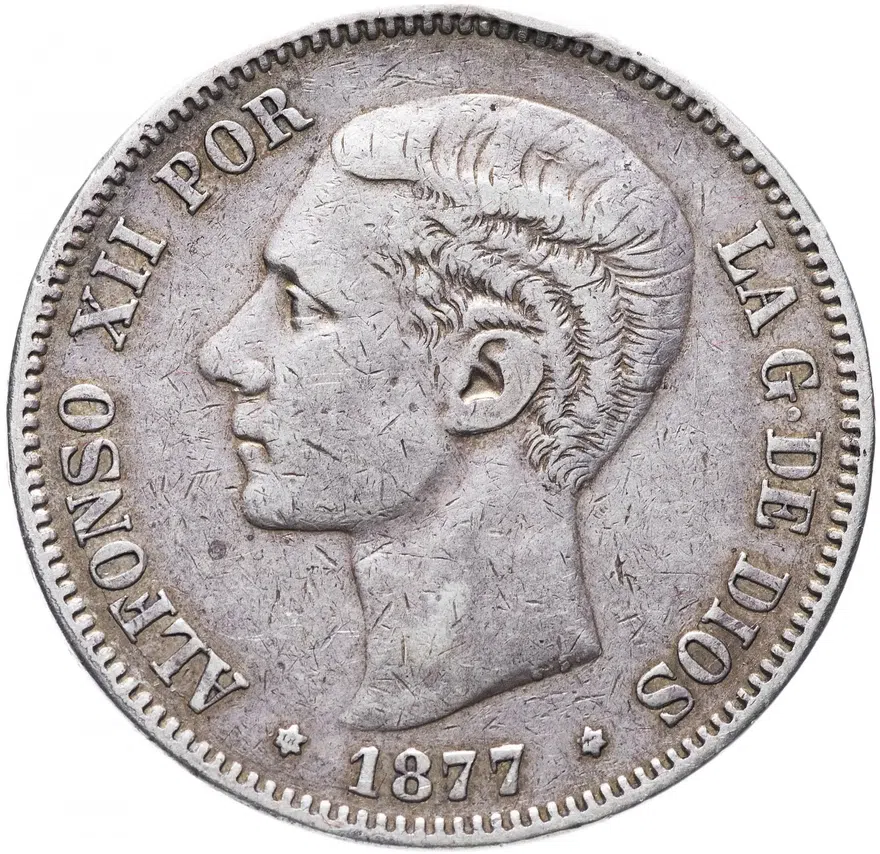 Испания 5 песет (pesetas) 1877