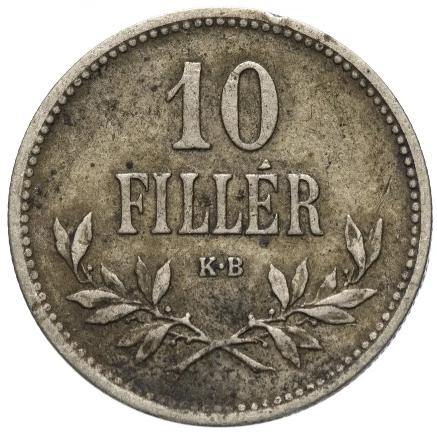 Австро-Венгрия 10 филлеров (filler) 1916, монета для Венгрии, аверс