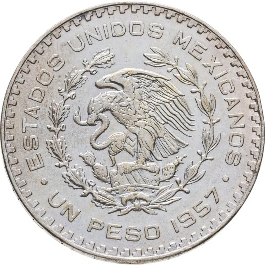 Мексика 1 песо (peso) 1957 "100 лет Конституции Мексики", реверс