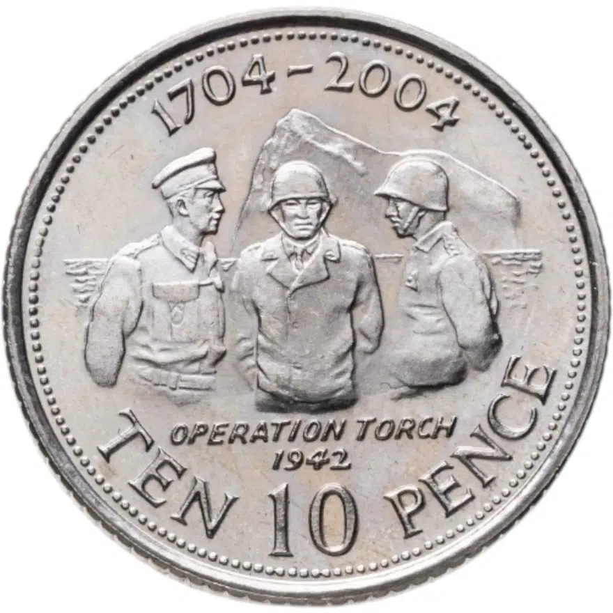Гибралтар 10 пенсов (pence) 2004 300 лет захвату Гибралтара