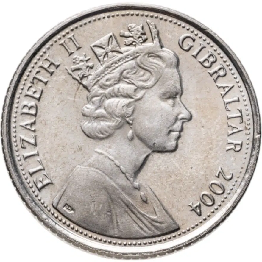 Гибралтар 10 пенсов (pence) 2004 300 лет захвату Гибралтара, реверс