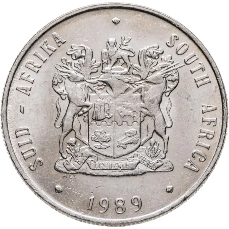 ЮАР 1 ранд (рэнд, rand) 1989, реверс