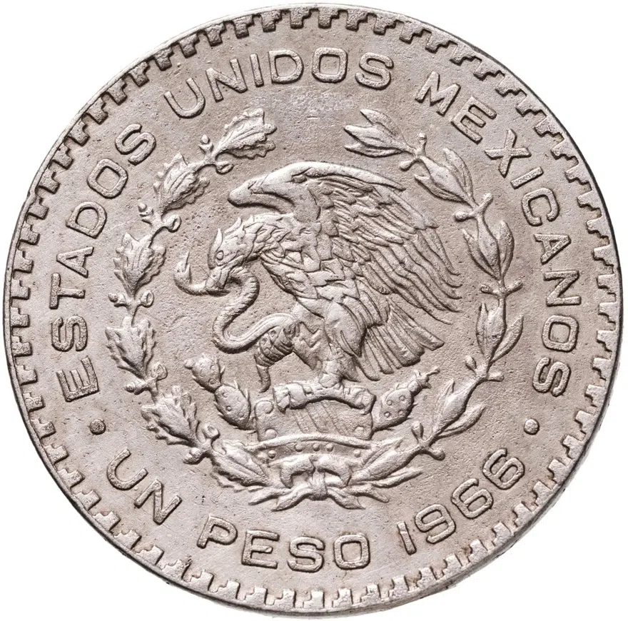 Мексика 1 песо (peso) 1966, реверс