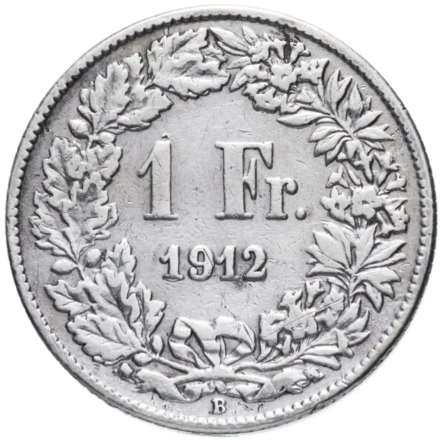 Швейцария 1 франк (franc) 1912