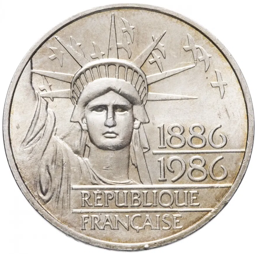 Франция 100 франков (francs) 1986 "100 лет Статуе Свободы"