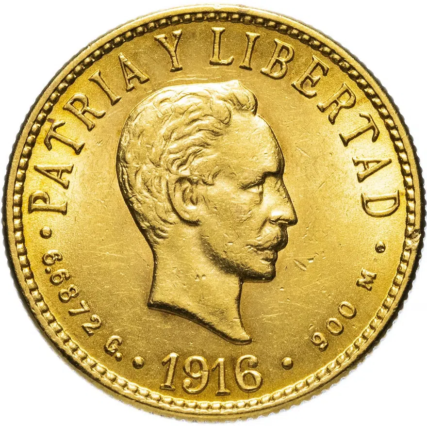 Куба 4 песо (pesos) 1916, аверс