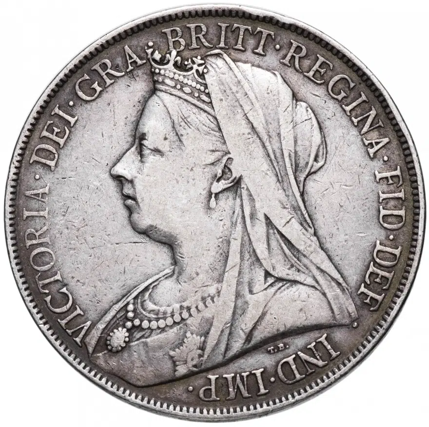 Великобритания 1 крона (crown) 1900 - Дата на гурте LXIV