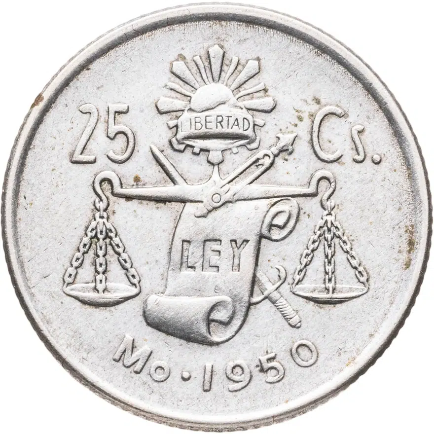 Мексика 25 сентаво (centavos) 1950