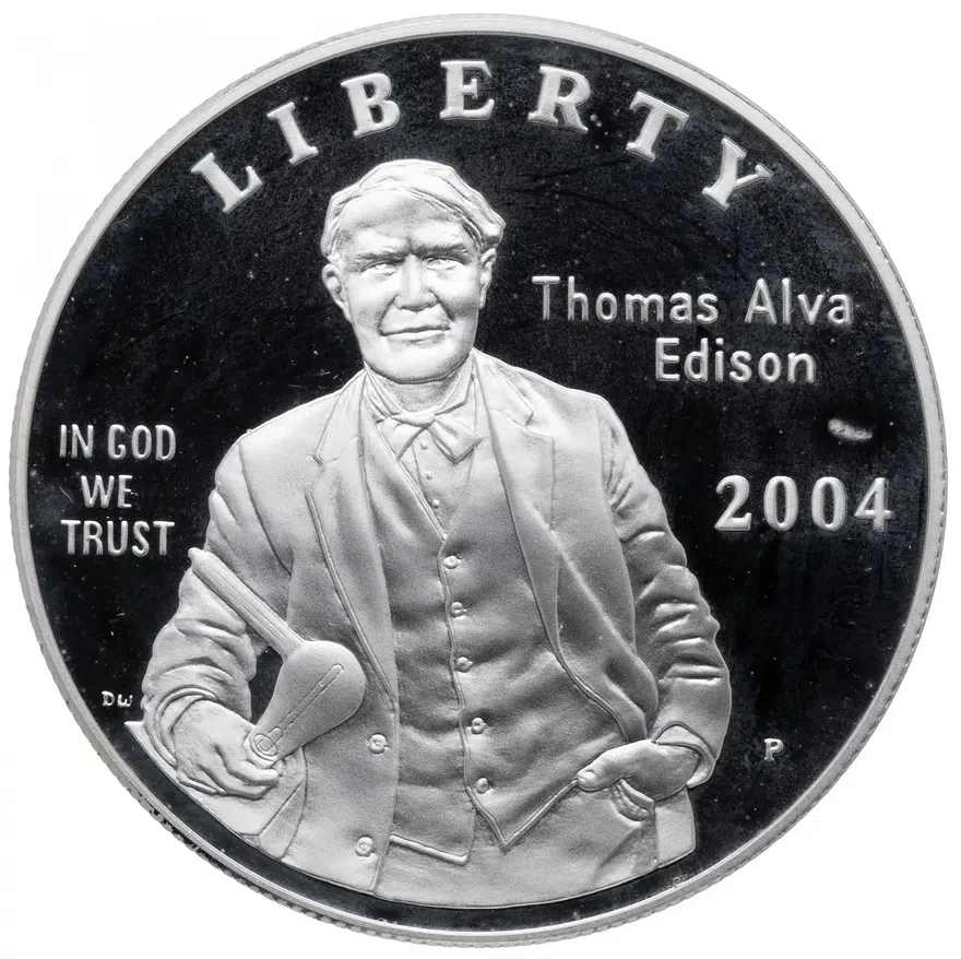 США 1 доллар (dollar) 2004 "125 лет изобретению лампочки", аверс