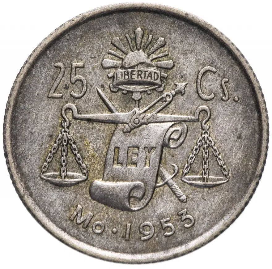 Мексика 25 сентаво (centavos) 1953