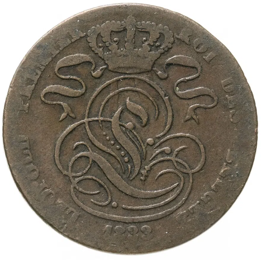 Бельгия 5 сантимов (centimes) 1833, реверс