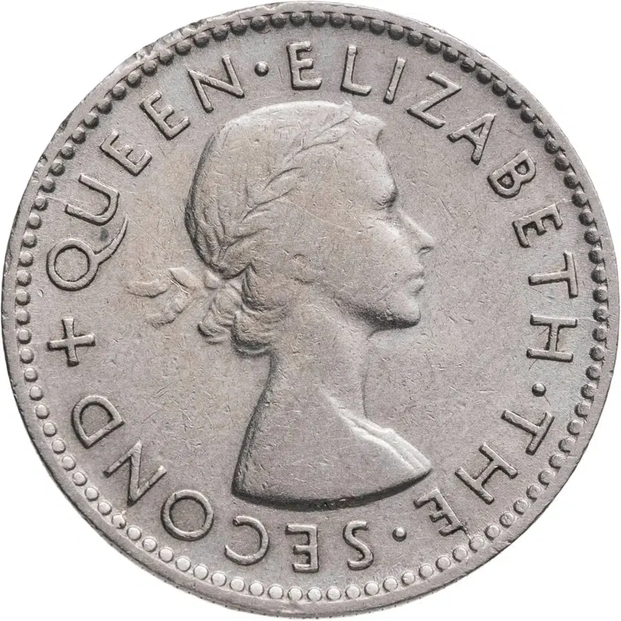 Новая Зеландия 6 пенсов (pence) 1953, реверс