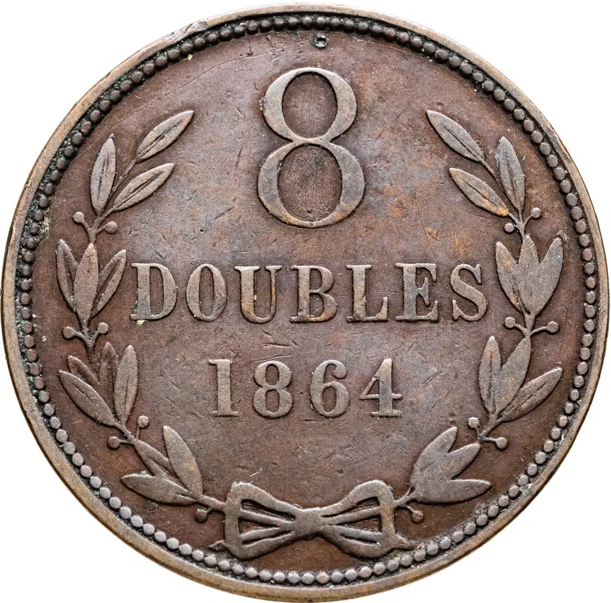 Гернси 8 дублей (doubles) 1864