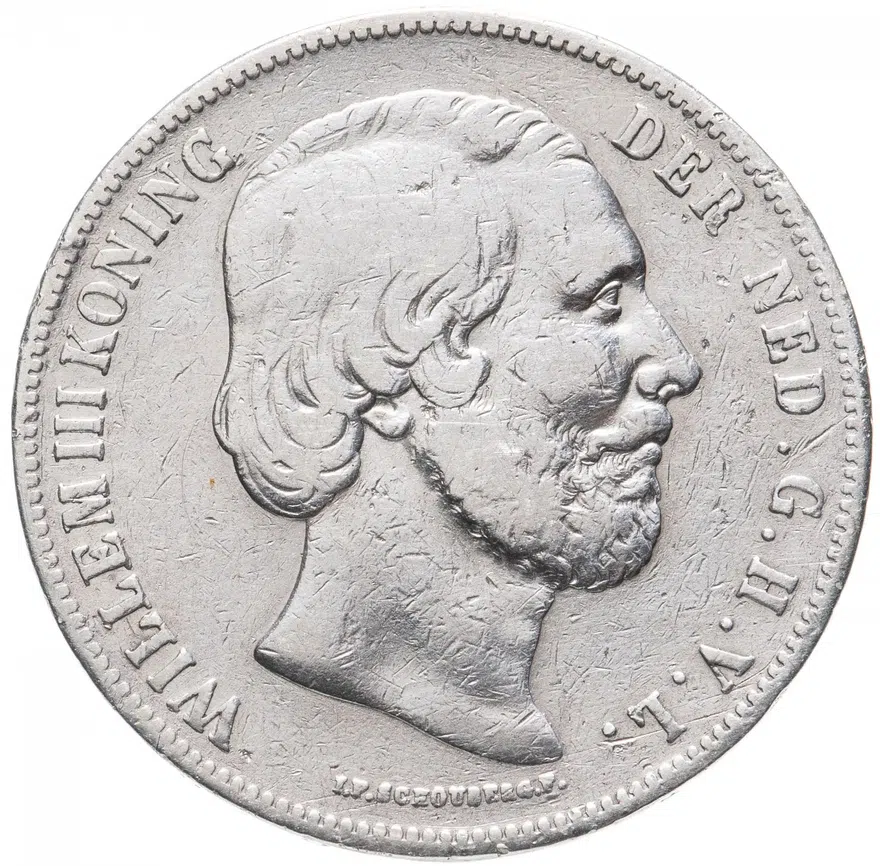 Нидерланды 2 1/2 гульдена 1850, аверс