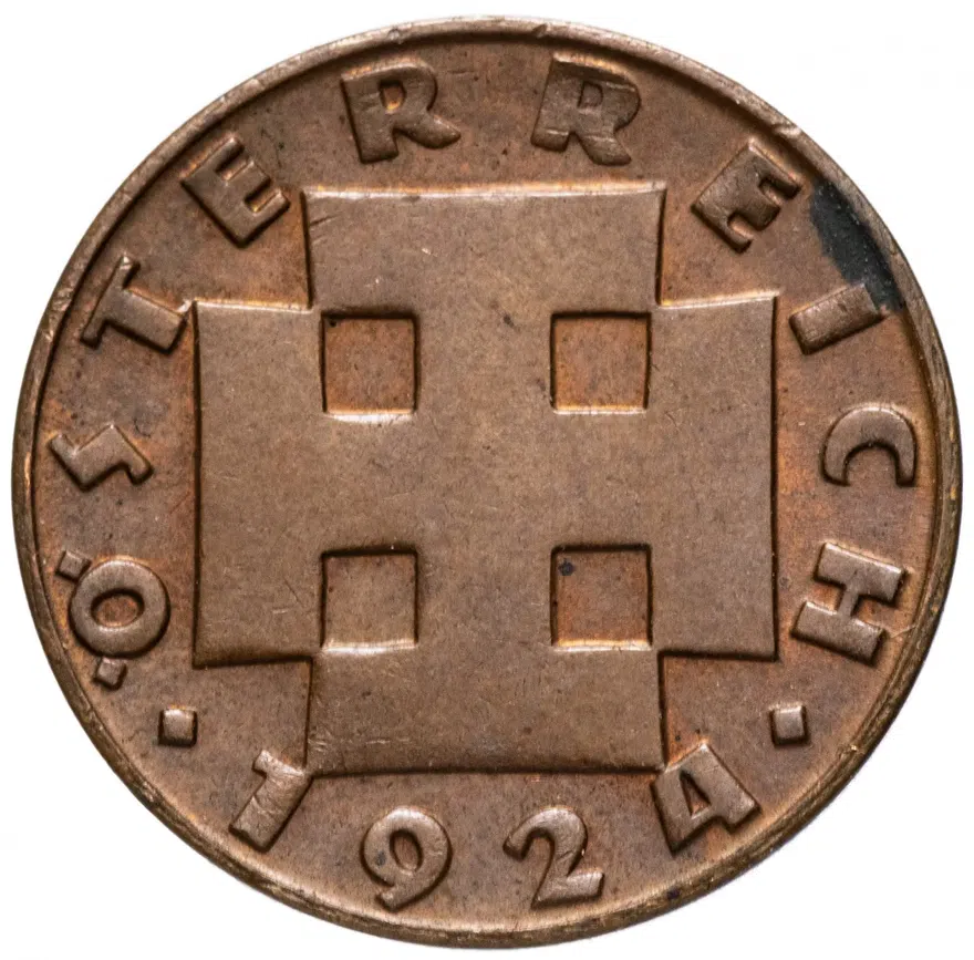 Австрия 200 крон 1924, реверс