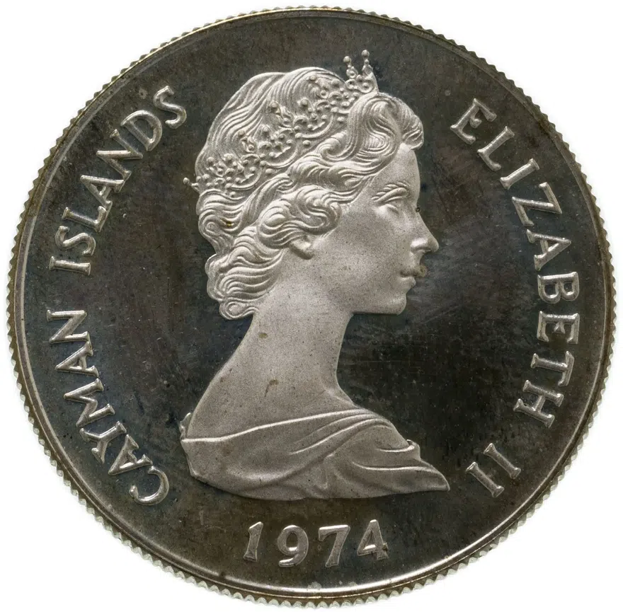 Каймановы острова 50 центов (cents) 1974, реверс