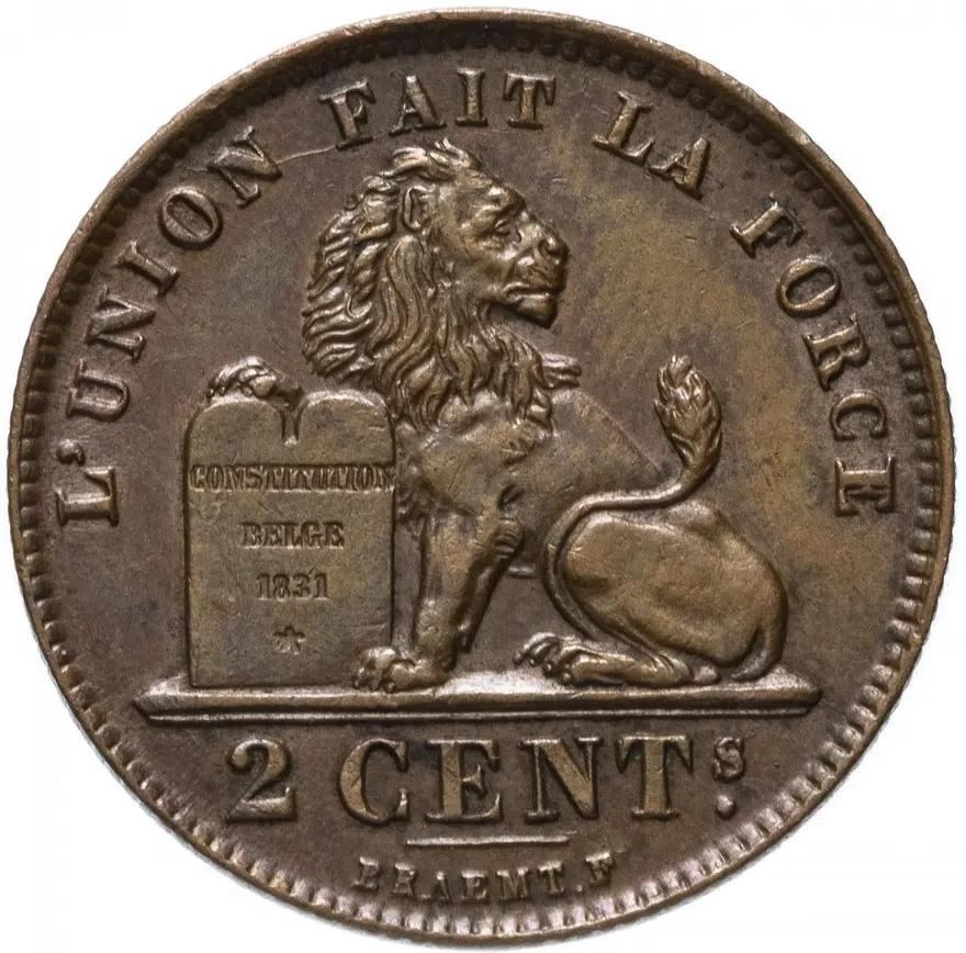 Бельгия 2 сантима (centimes) 1919, аверс