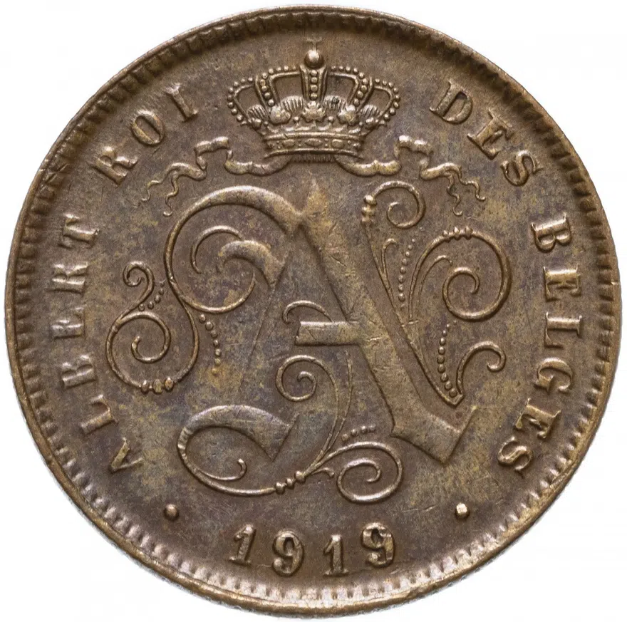 Бельгия 2 сантима (centimes) 1919, реверс