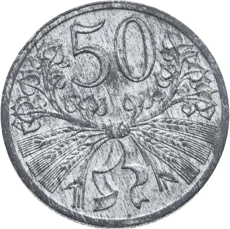 Богемия и Моравия 50 геллеров (heller) 1941, реверс