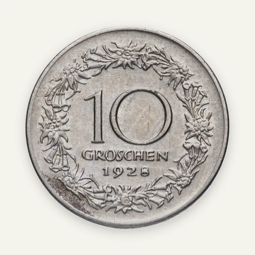Австрия 10 грошей (groschen) 1928, реверс