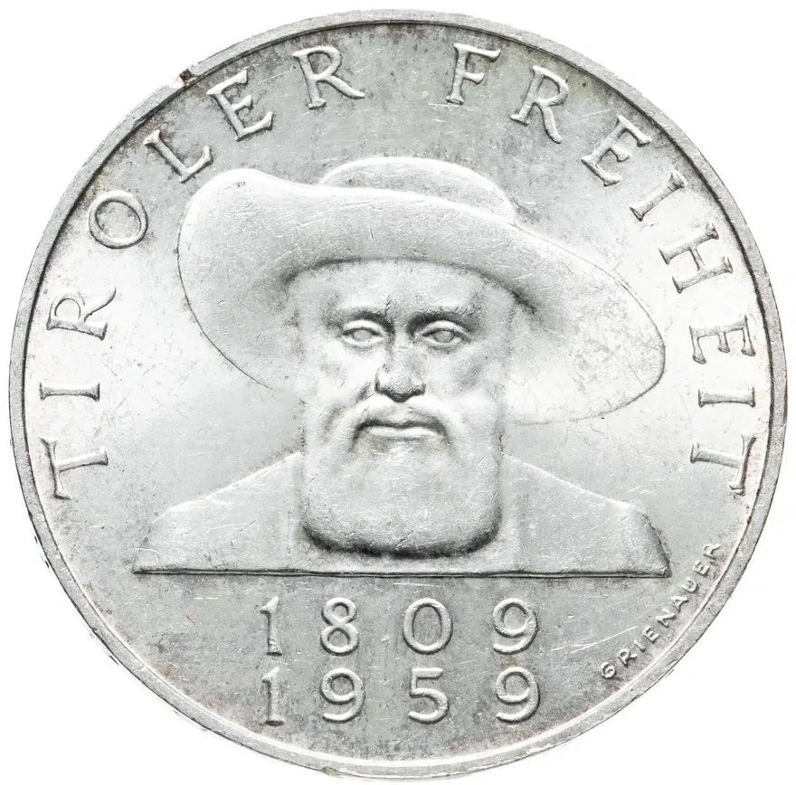 Австрия 50 шиллингов (shillings) 1959  150 лет освобождения Тироля