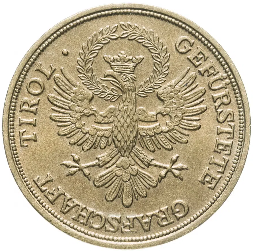 Австрия 20 шиллингов (shillings) 1991  Земли Австрии - Тироль, реверс